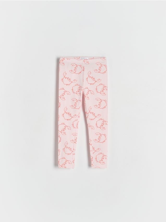 Reserved - Wzorzyste legginsy - pastelowy róż