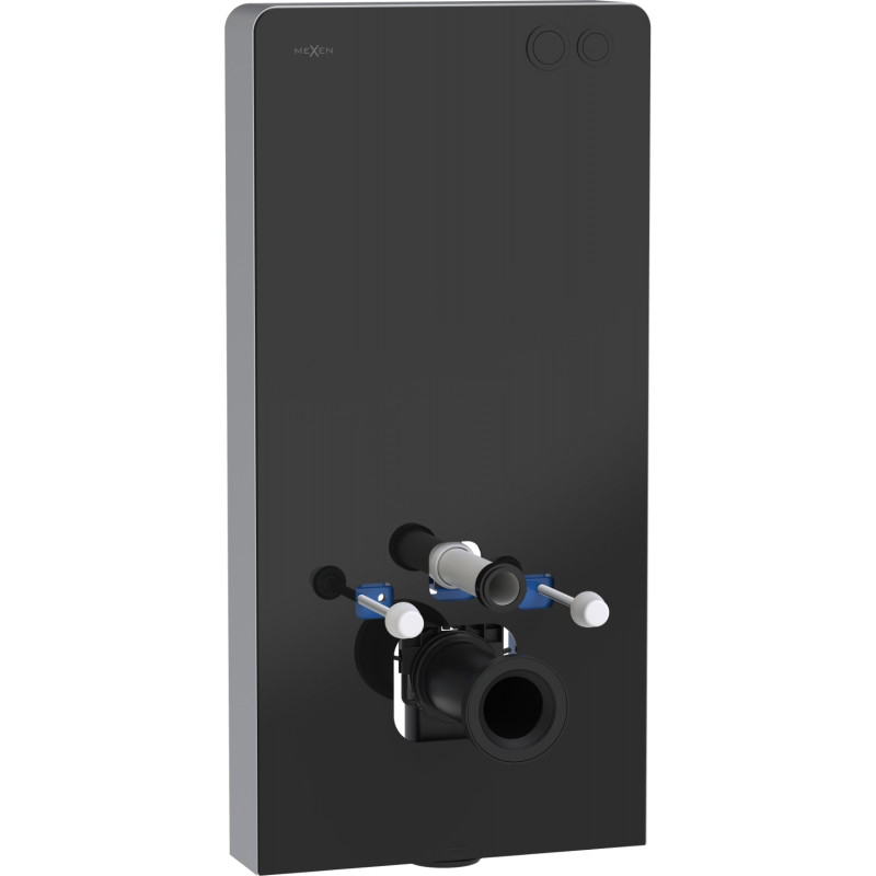 Mexen Tex Air G stelaż natynkowy pneumatyczny do WC, czarne szkło - 61150A-70