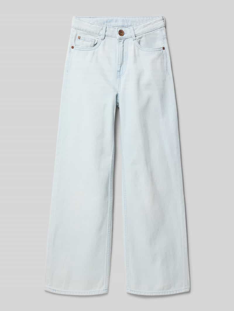Jeansy o kroju straight fit z detalami z logo