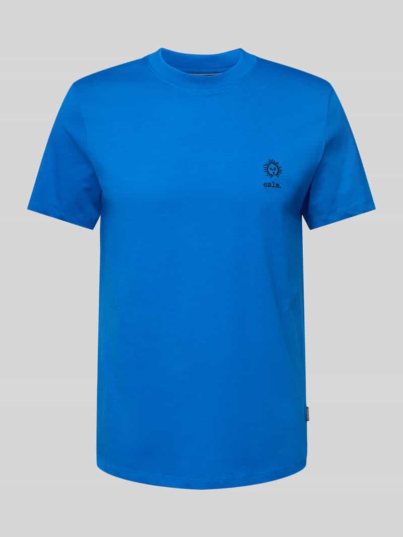 T-shirt z wyhaftowanym motywem i napisem model ‘JANUS’