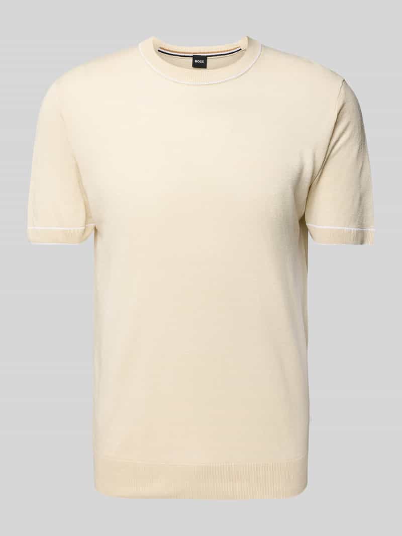 T-shirt z mieszanki lnu i wiskozy model ‘Jiovanni’