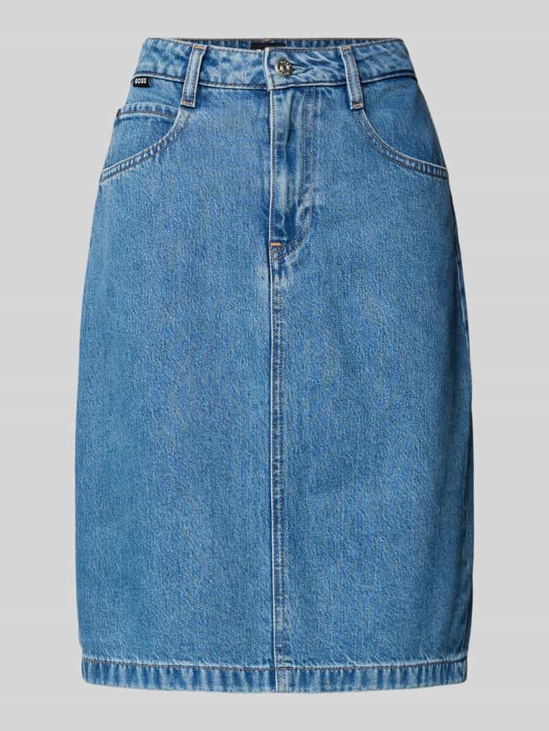 Spódnica jeansowa o długości do kolan z 5 kieszeniami model ‘COBALTIDE’