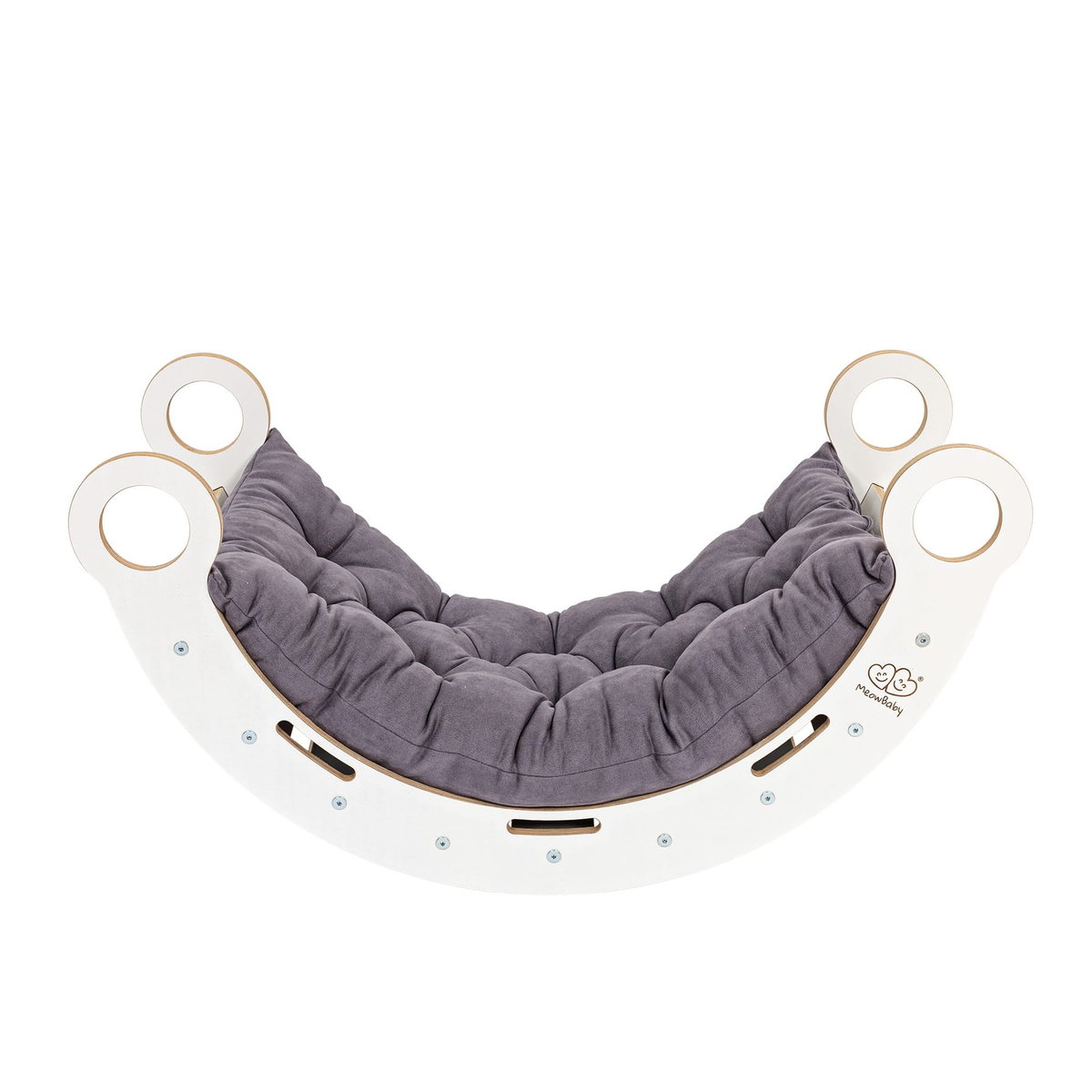Small Dream Rocker Białe Drewno z Szarą Poduszką