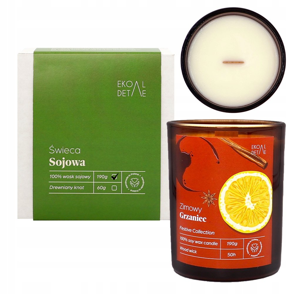 Świeca sojowa w szkle Zimowy Grzaniec AROMAT ŚWIĄT 190 g CHRISTMAS PREZENT
