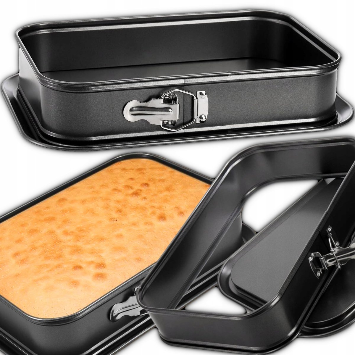 Forma Blacha Tortownica Do Pieczenia Stalowa Prostokątna Non-Stick Polska