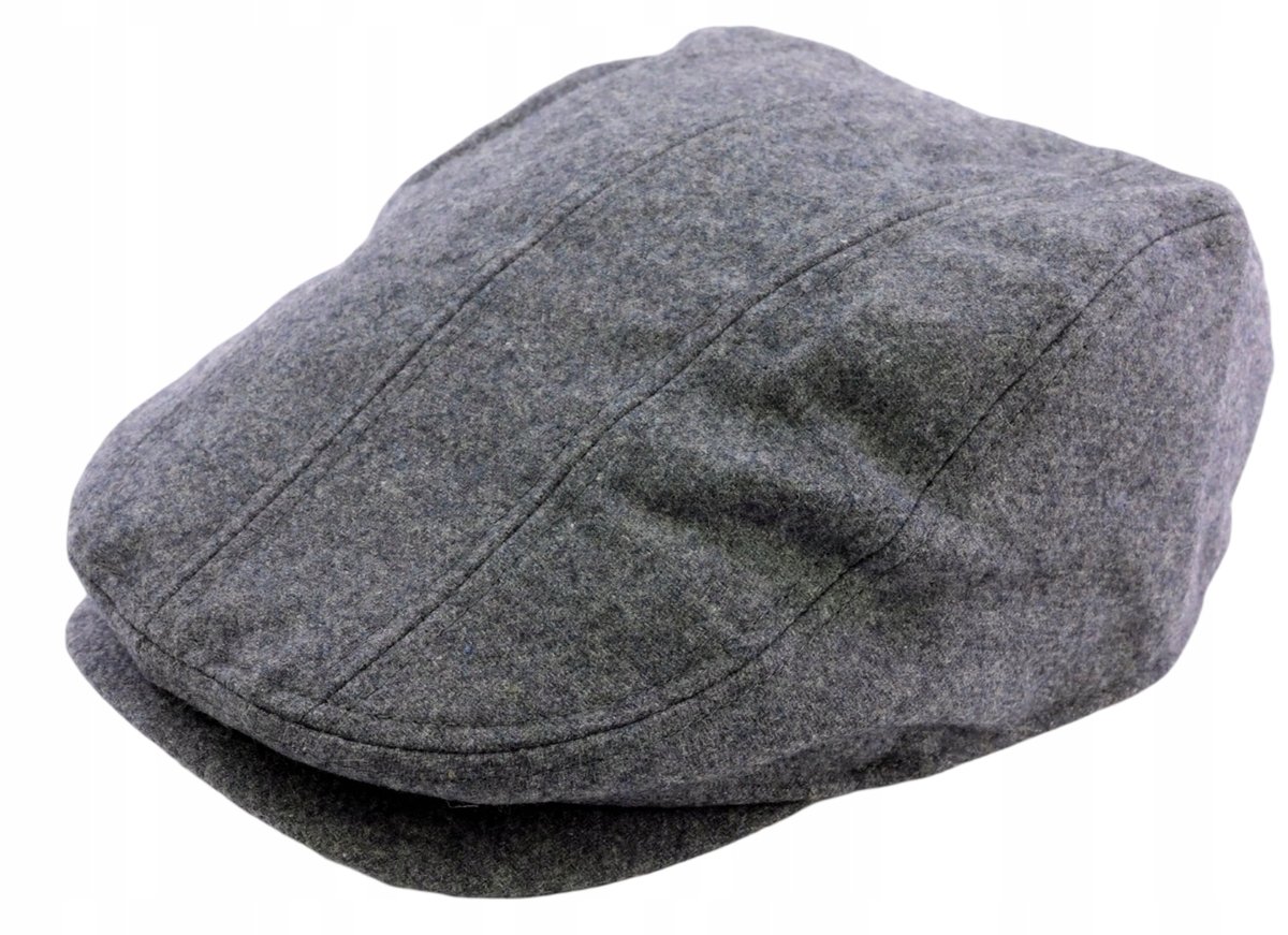 Kaszkiet męski True Religion czapka beret z daszkiem SZARA Ciepła 54-60cm