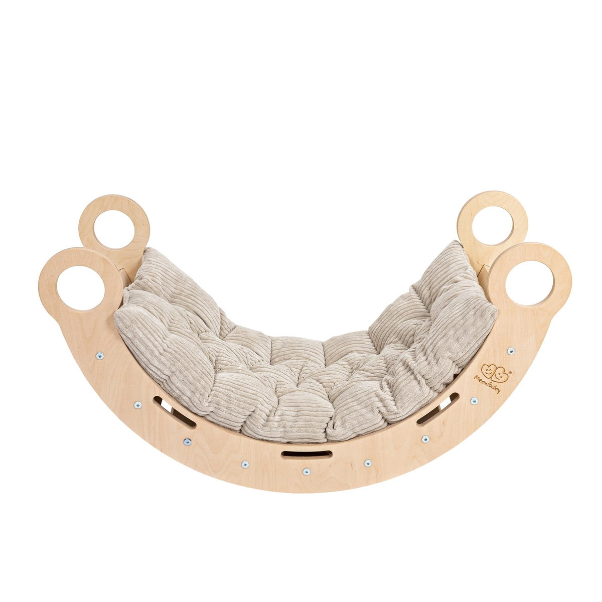 Small Dream Rocker Naturalne Drewno z Beżową Poduszką