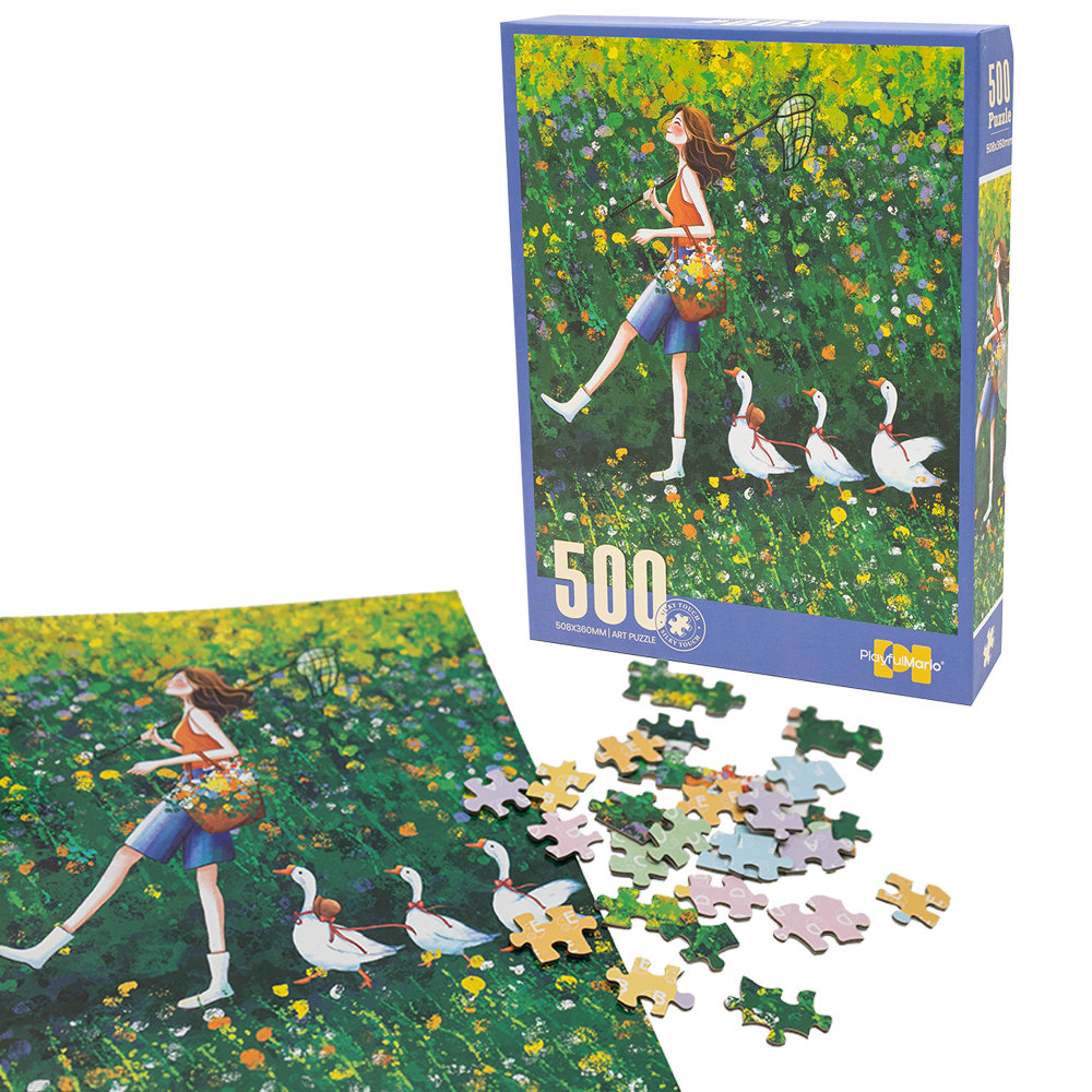 ASKATO, puzzle 500 dziewczyna z gąskami