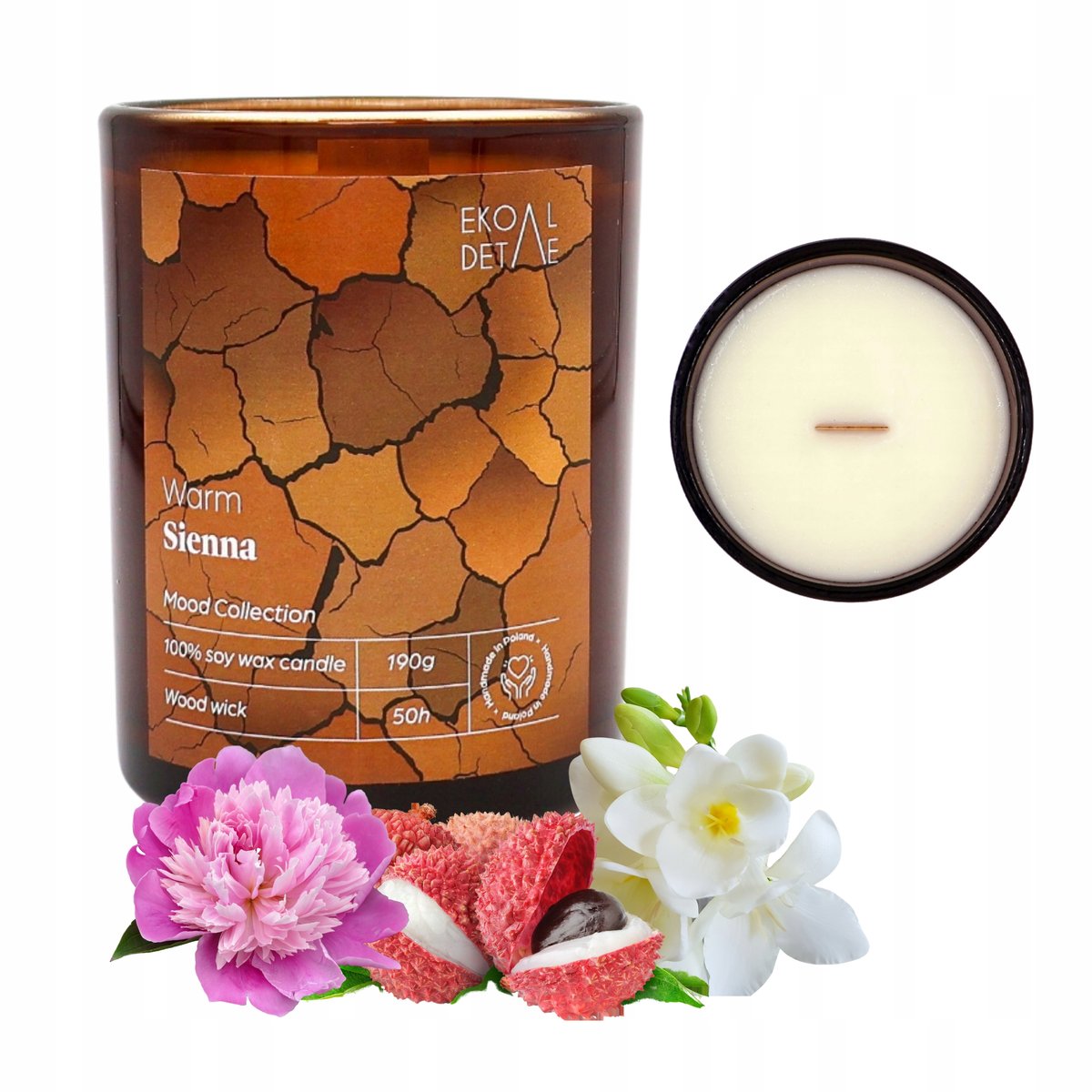 Świeca Sojowa Zapachowa Prezent Candle w Szkle Warm Sienna 190 g EkoDetale