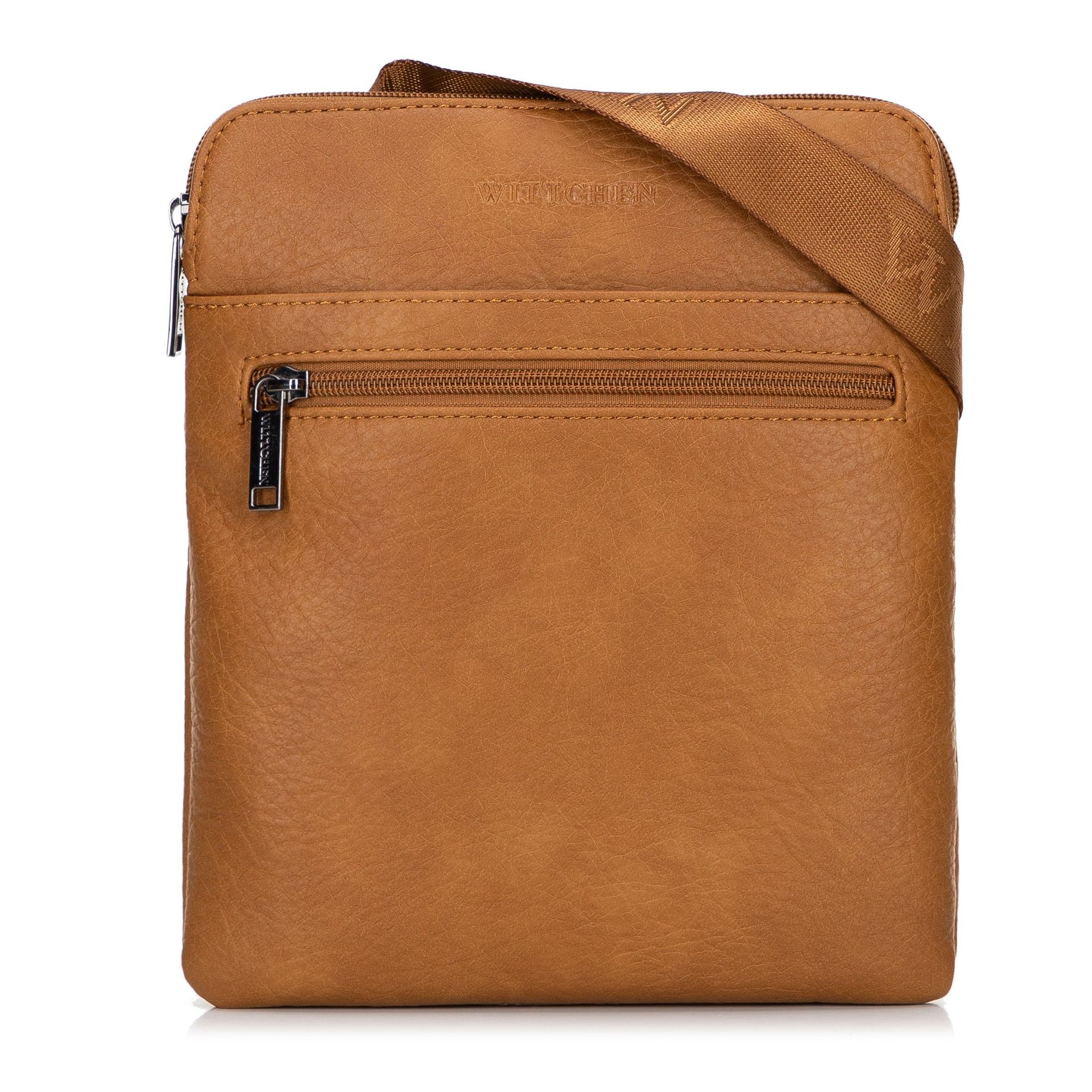 Mała listonoszka z imitacji skóry brązowa