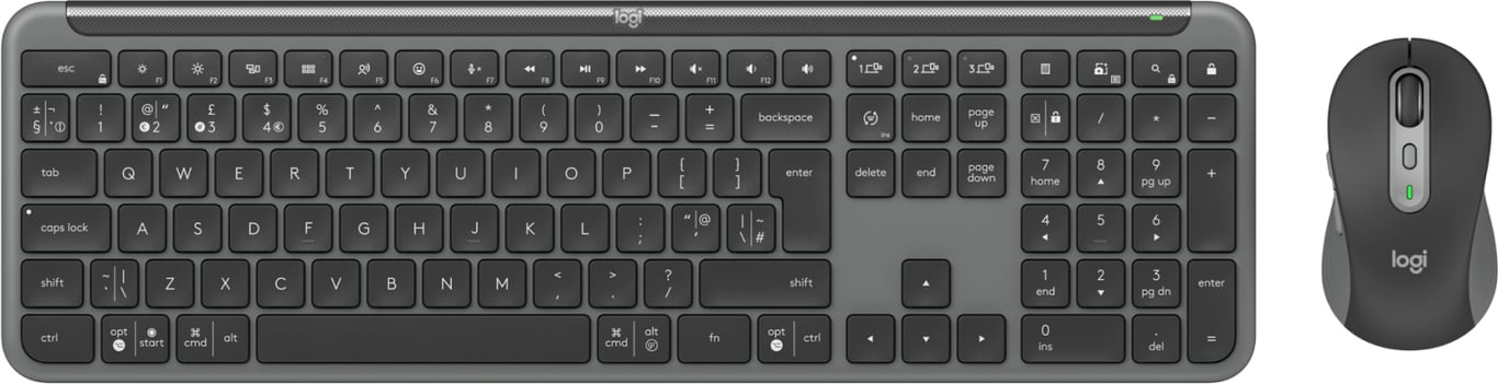 Logitech MK950 Signature for Business klawiatura Dołączona myszka Biuro RF Wireless + Bluetooth QWERTY British English Grafitowy 920-012511