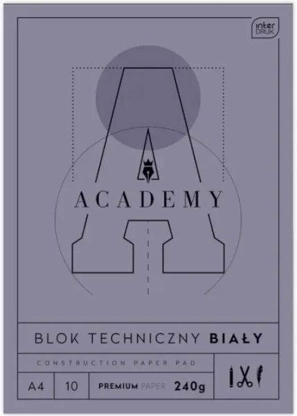 Blok techniczny A4 10 240g ACADEMY - INTERDRUK