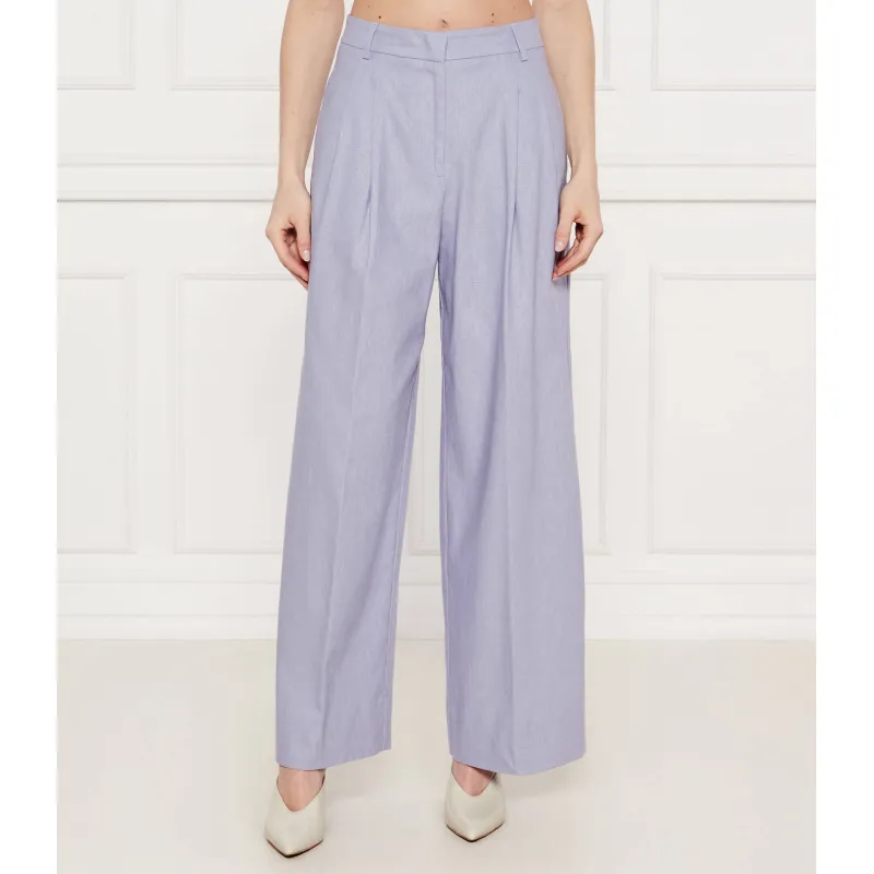 Liu Jo Lniane spodnie flare fit