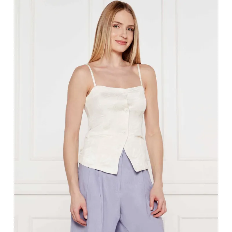 TWINSET Top | Slim Fit | z dodatkiem lnu