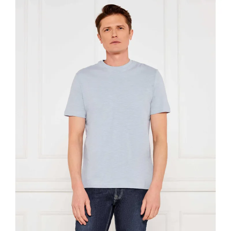 Calvin Klein T-shirt Regular Fit z dodatkiem lnu