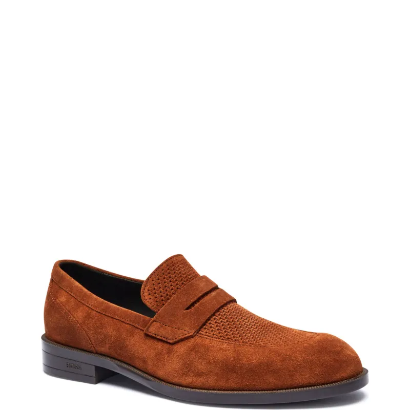 BOSS BLACK Skórzane loafersy Tayil