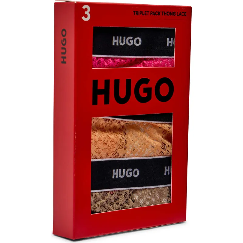 Hugo Bodywear Koronkowe stringi 3-pack