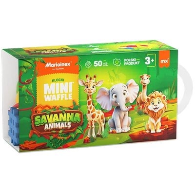 Klocki elastyczne MARIOINEX Mini Waffle Animals Sawanna 907078