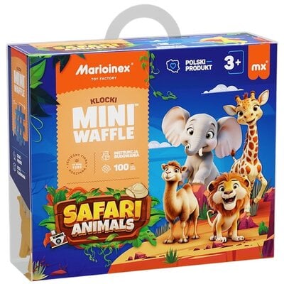 Klocki elastyczne MARIOINEX Mini Waffle Animals Safari 907108