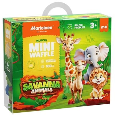 Klocki elastyczne MARIOINEX Mini Waffle Animals Sawanna 907085