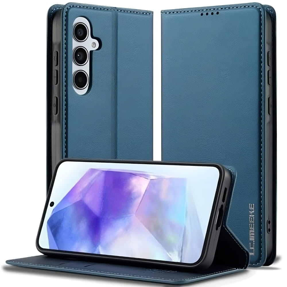 Etui portfelowe LC.IMEEKE do Samsung Galaxy A36 5G - Niebieski