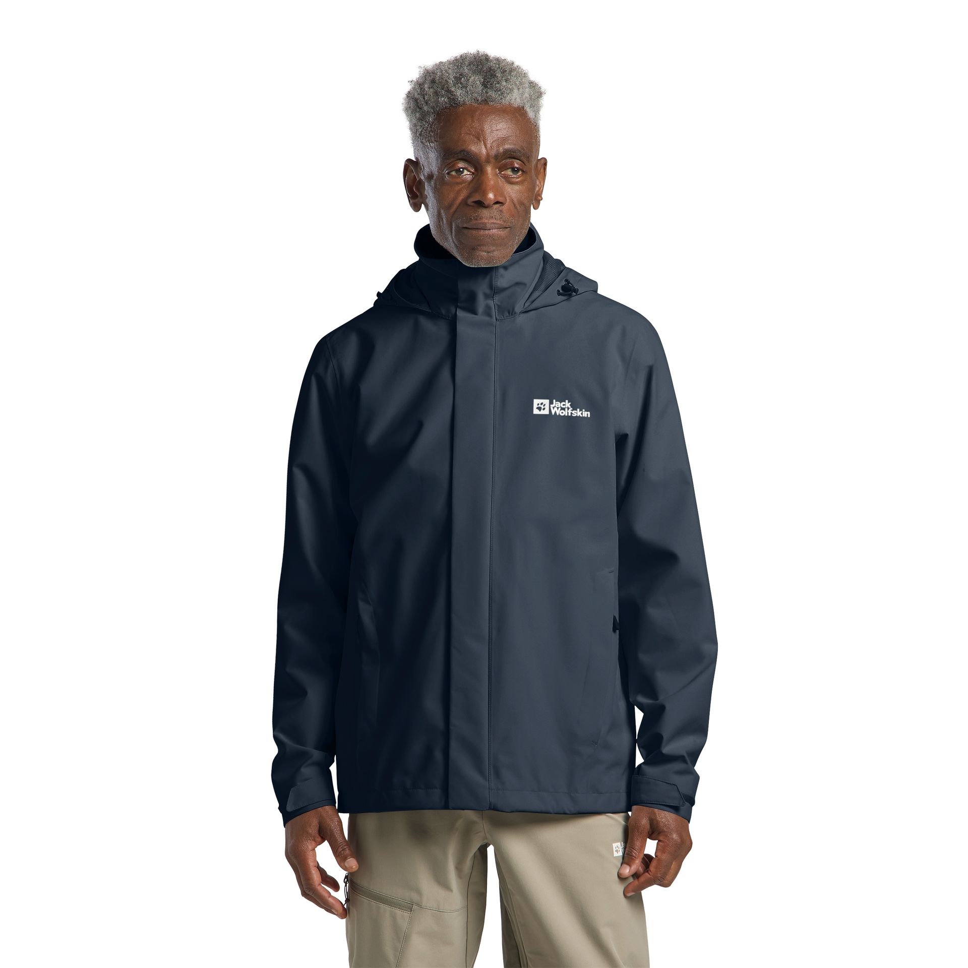 Męska kurtka przeciwdeszczowa Jack Wolfskin TRAILTIME 2L JKT M midnight sky - XXL