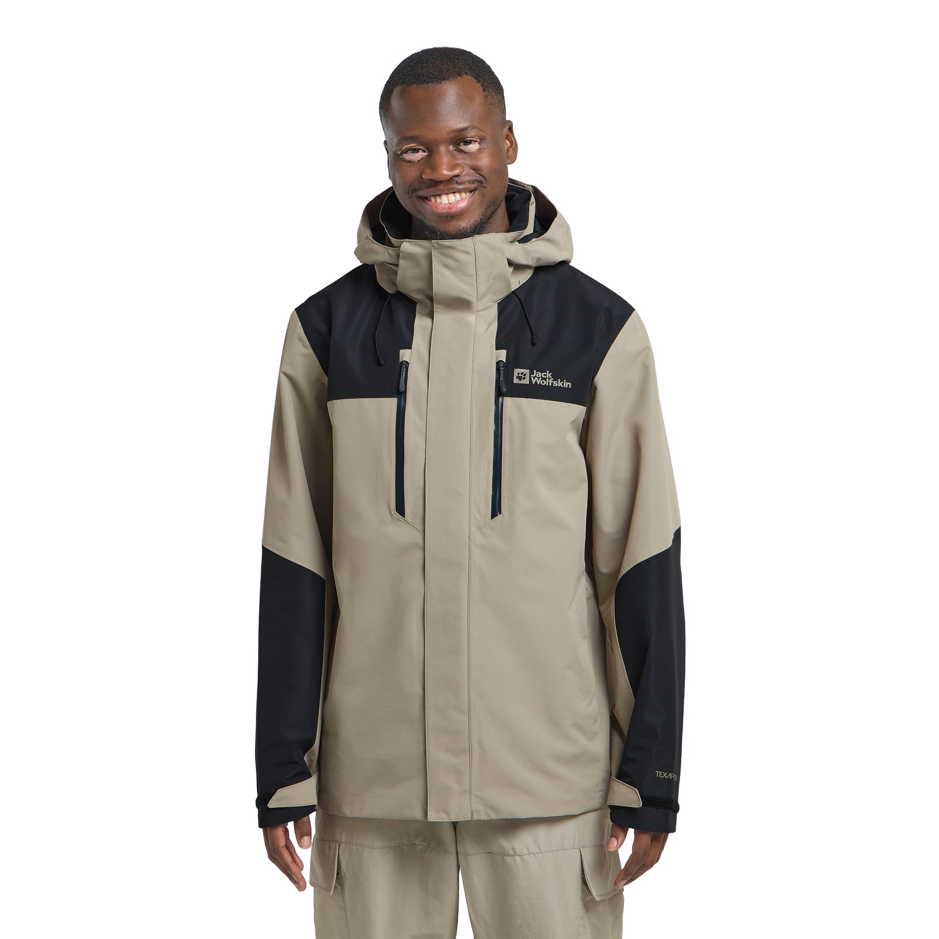 Męska kurtka przeciwdeszczowa Jack Wolfskin JASPER 2L JKT M stone - S
