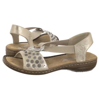 Sandały Platynowe 608B5-90 Metallic (RI260-a) Rieker