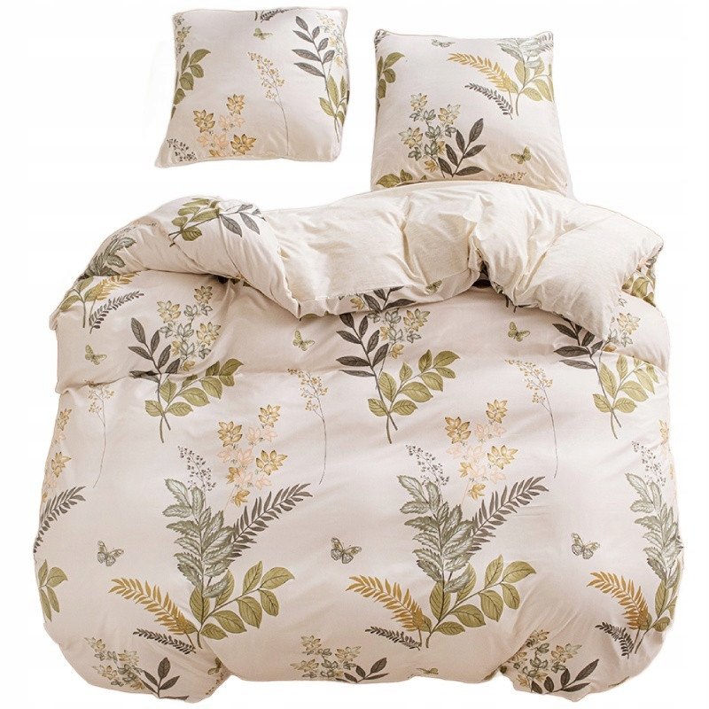 Pościel 140x200 bawełna satynowa dwustronna GierekHoff 2 el gałązki