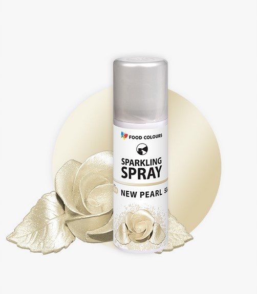 BARWNIK SPOŻYWCZY W SPRAYU New Pearl Nowa Perła z dodatkiem srebra - 50 ml