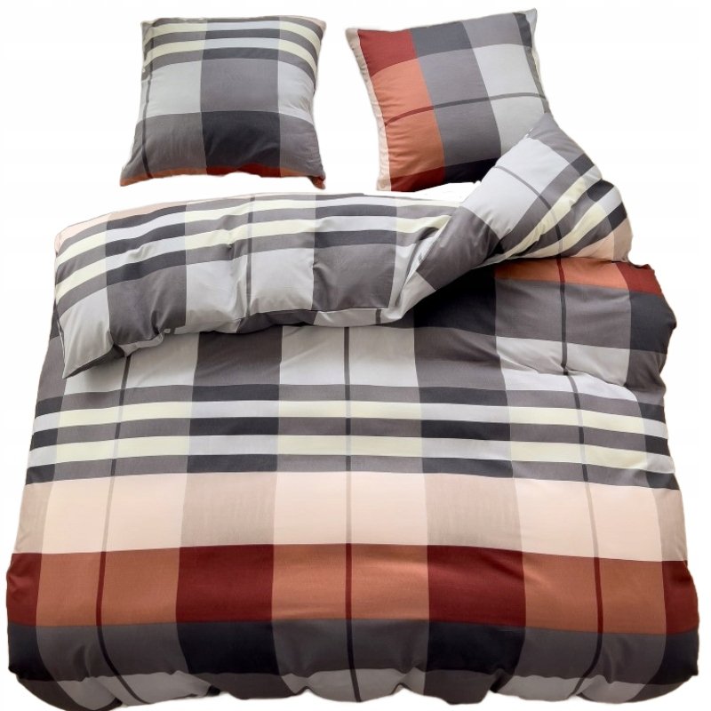 POŚCIEL 200x220 DWUSTRONNA BAWEŁNA SATYNA GierekHoff KOMPLET 3 cz PASY