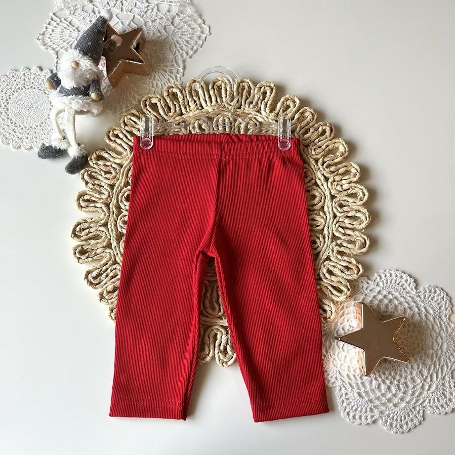 MAMATTI spodnie legginsy czerwone r.128 23SL01