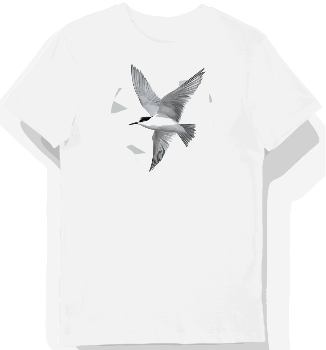 Koszulka męska biała z motywem eleganckiego rybitwy arktycznej M