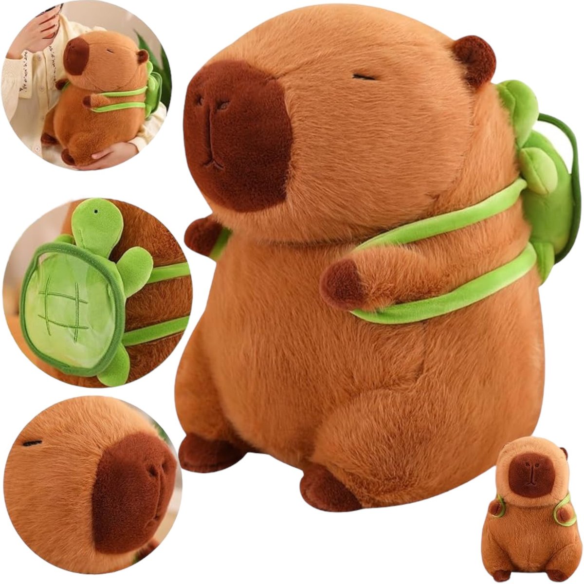 Maskotka Pluszowa Kapibara z Żółwikiem 25 cm Capybara z Plecakiem