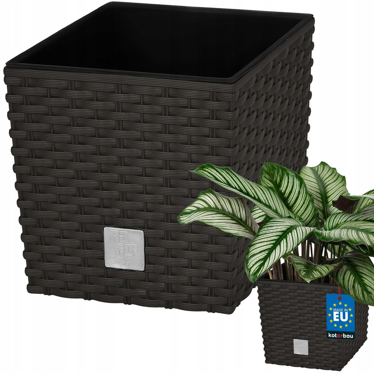 DONICA DONICZKA 22 CM OGRODOWA BALKON TARAS KWIATY RATTAN UMBRA WKŁAD OGRÓD