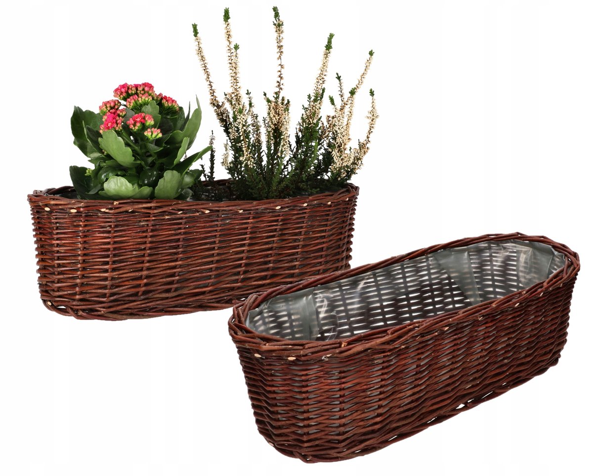 KOSZ DONICZKA WIKLINOWA 50 CM 2 SZT OSŁONKA KOSZYK
