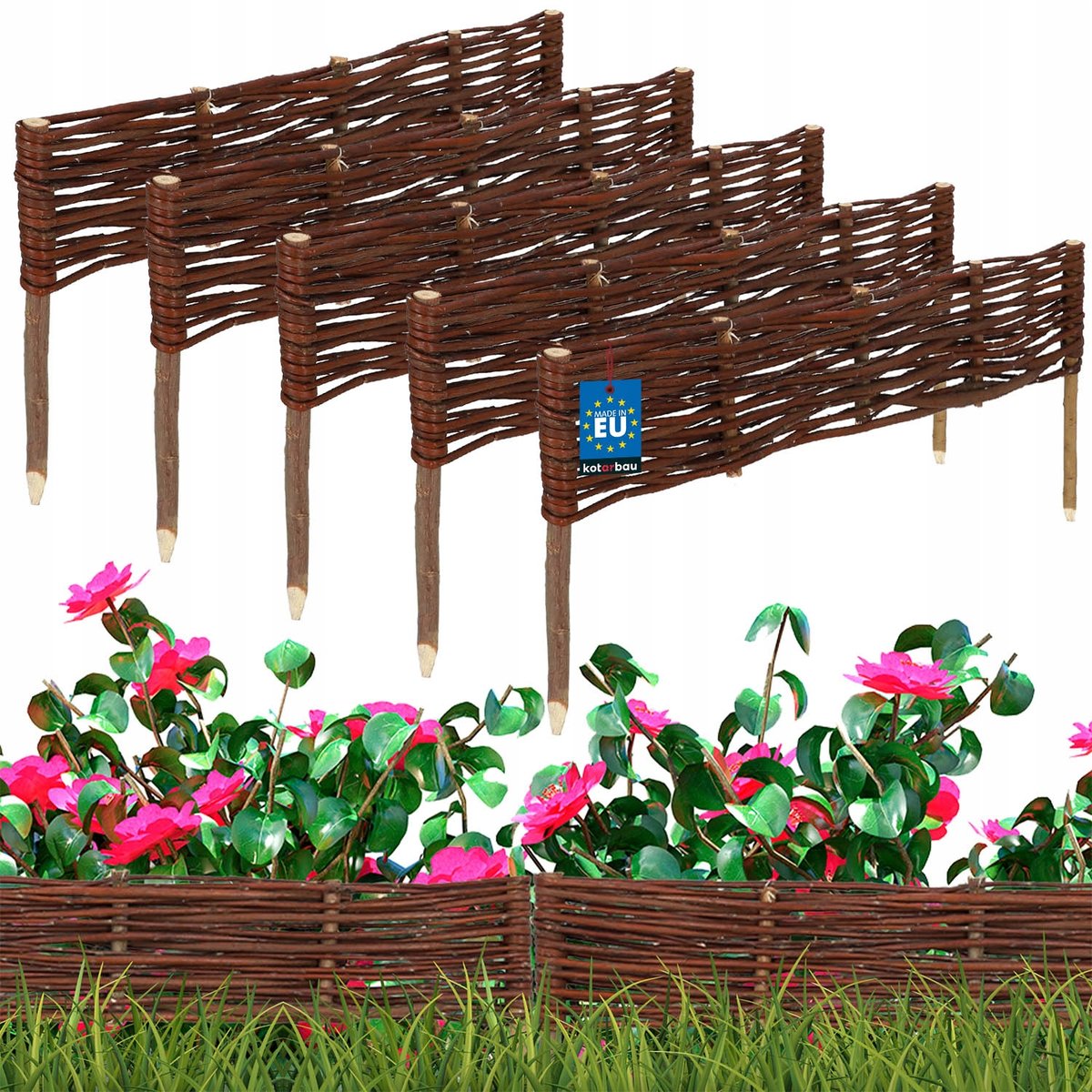 5x PALISADA OGRODOWA WIKLINOWA OBRZEŻE TRAWNIKOWE WBIJANE PŁOTEK 60X10 cm
