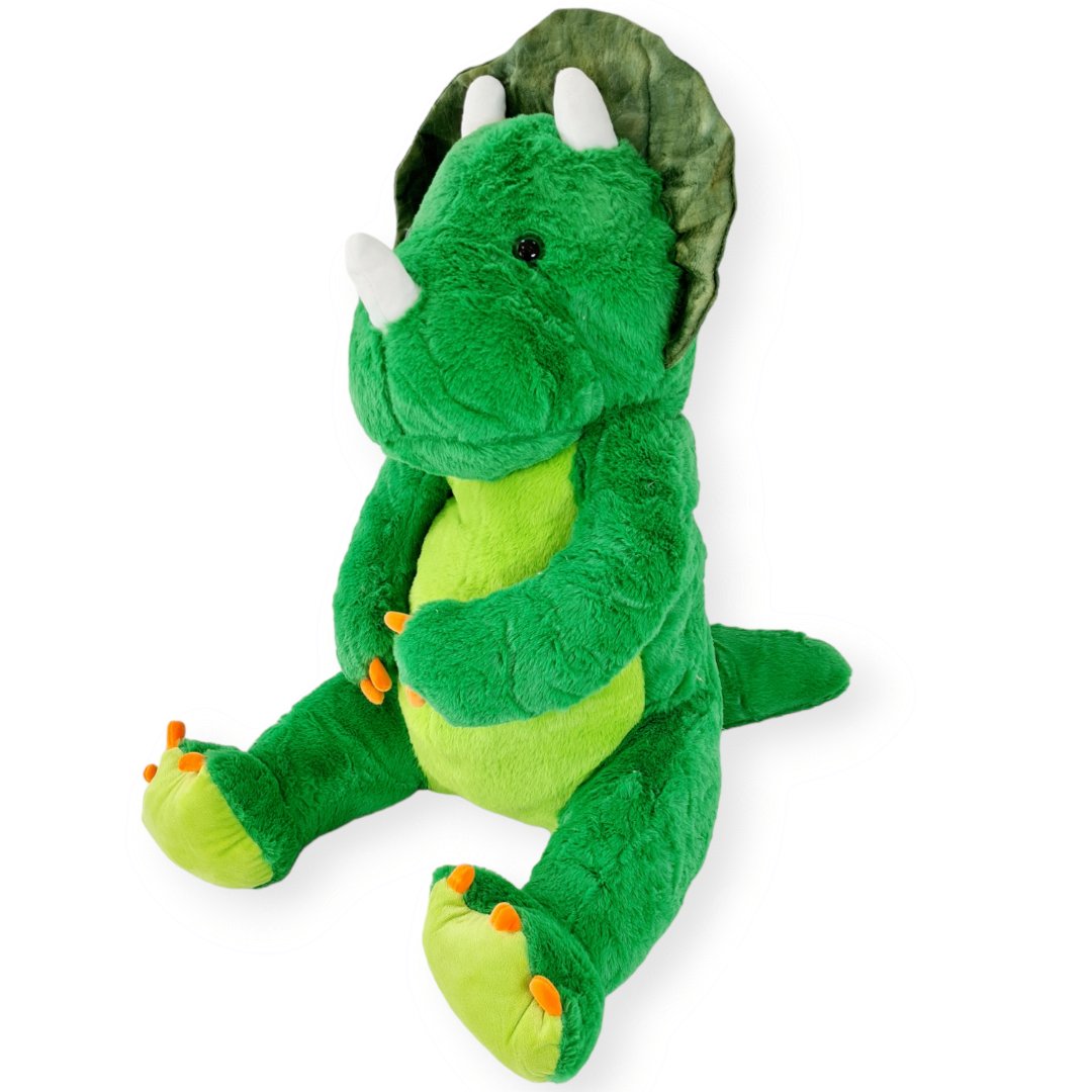 Poduszka Dinozaur Pluszowy Triceratops Siedzący 90cm Zielony
