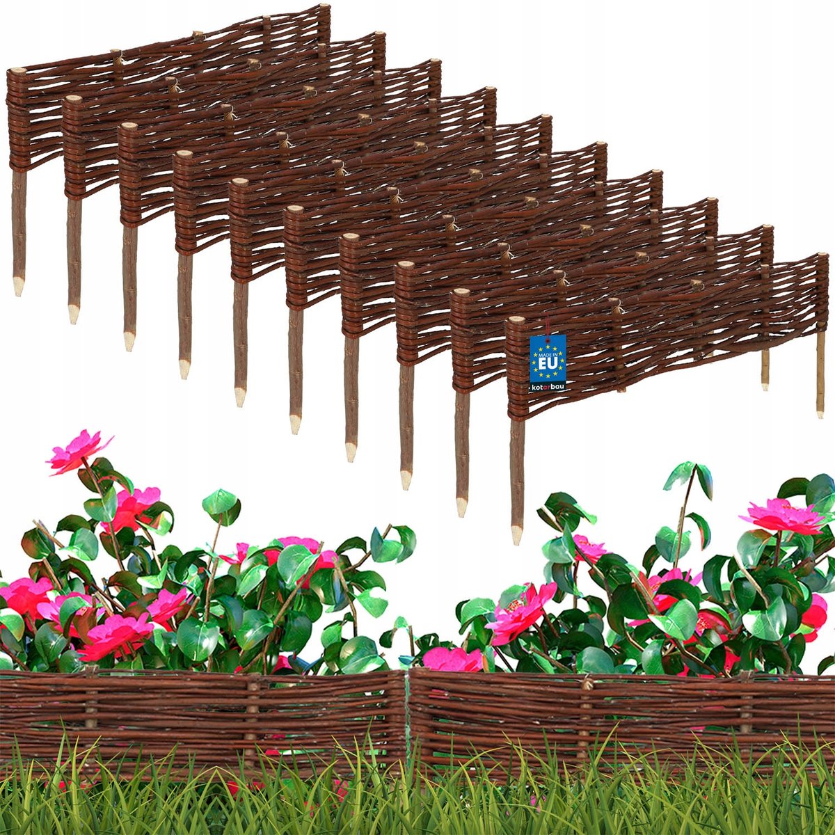 10x PALISADA OGRODOWA WIKLINOWA OBRZEŻE TRAWNIKOWE WBIJANE PŁOTEK 60X10 cm