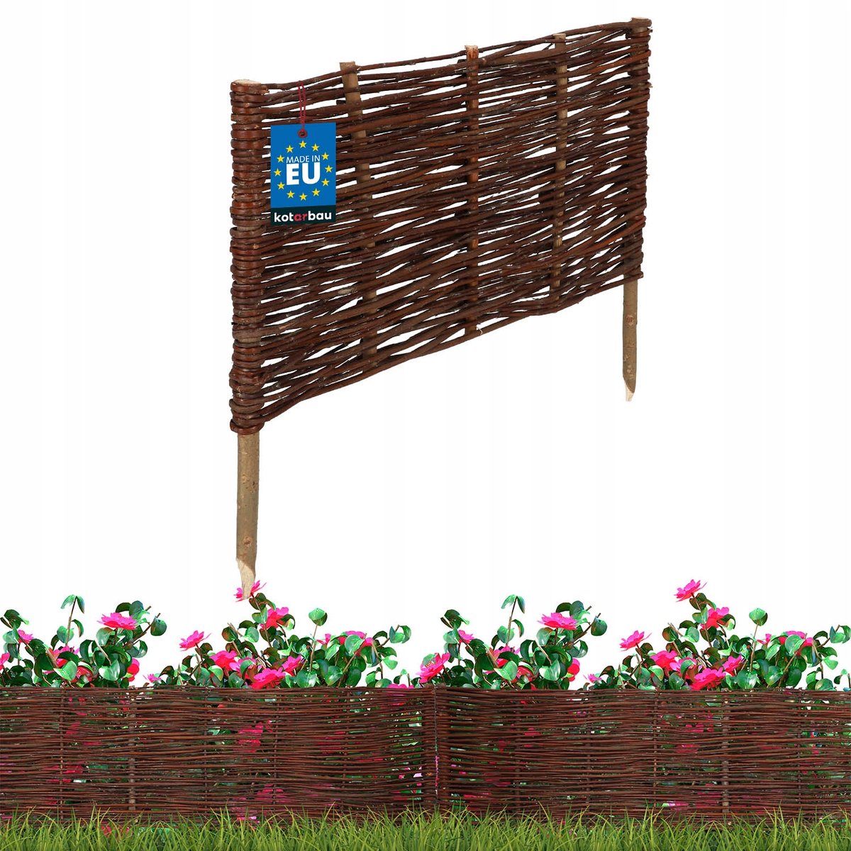 PALISADA OGRODOWA WIKLINOWA OBRZEŻE TRAWNIKOWE WBIJANE PŁOTEK PŁOT 60X30 CM