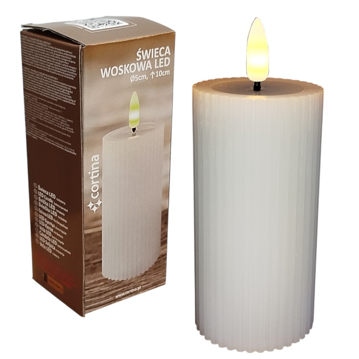 ŚWIECA WOSKOWA LED ŚWIECZKA NA BATERIE OZDOBA Z EFEKTEM PŁOMIENIA 10 CM