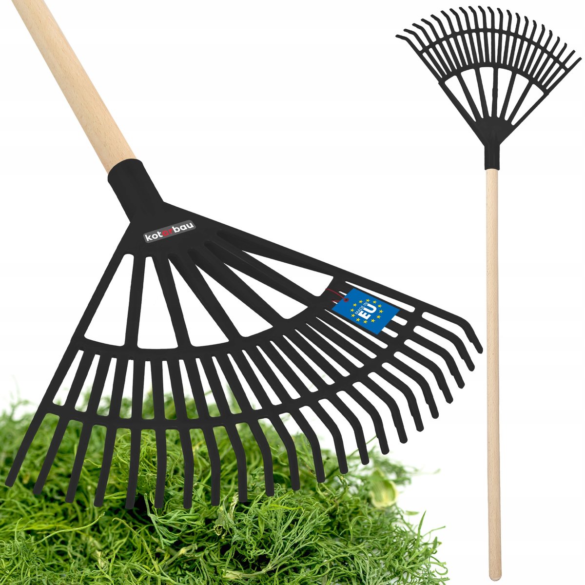 GRABIE GRABKI OGRODOWE PLASTIK 44cm WACHLARZOWE LIŚCI TRAWY GRABIENIA TRZON
