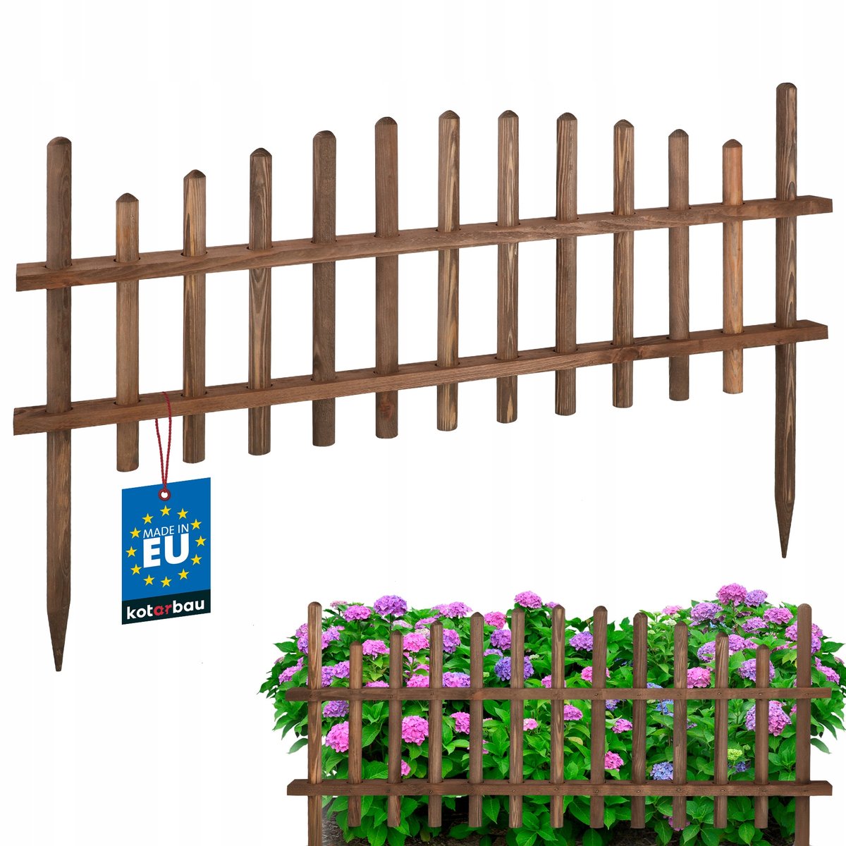 PŁOTEK WENGE PŁOT OGRODOWY TRAWNIKOWY DREWNIANY WBIJANY 85 PALISADA OBRZEŻE