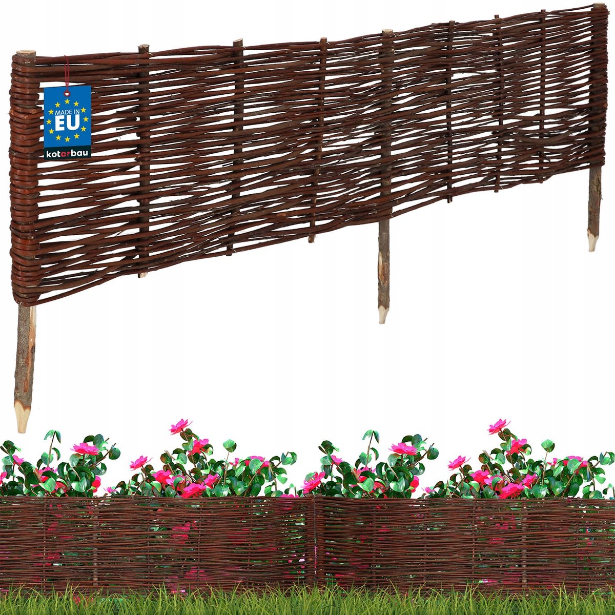 PALISADA OGRODOWA WIKLINOWA OBRZEŻE TRAWNIKOWE WBIJANE PŁOTEK PŁOT 120X30CM