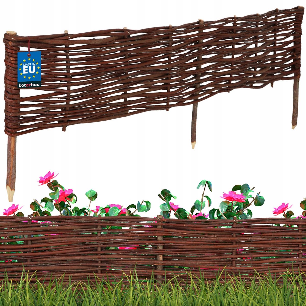 PALISADA OGRODOWA WIKLINOWA OBRZEŻE TRAWNIKOWE WBIJANE PŁOTEK PŁOT 120X20CM