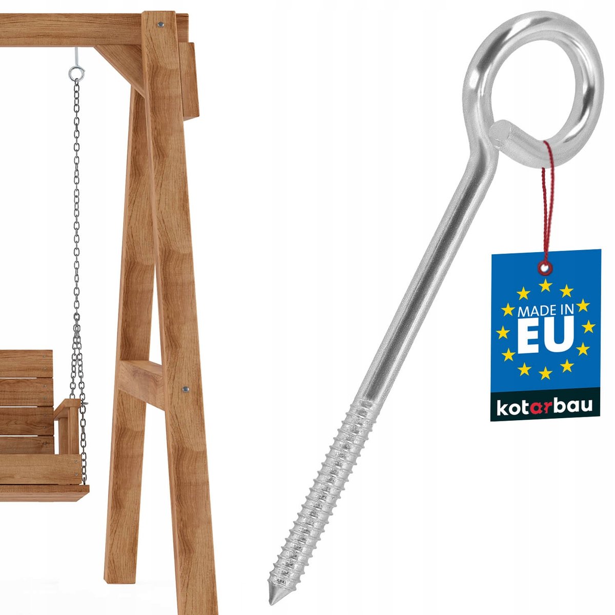 HAK HUŚTAWKOWY SUFITOWY UCHWYT WKRĘCANY DO DREWNA 240 mm MOCOWANIE HAMAKA