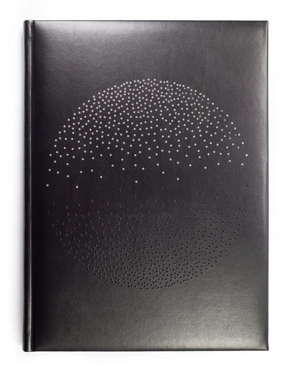 NOTES książkowy A4 CZARNY DUBA SPHERE KROPKA ELEGANCKI SKÓROPODOBNY