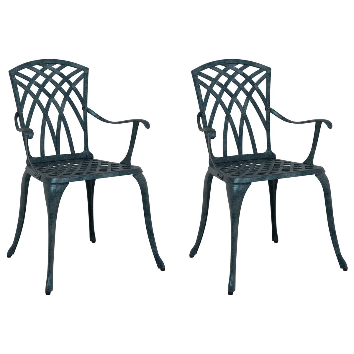 vidaXL Krzesło na zewnątrz Zielone Aluminium 53 x 51 x 88,5 cm
