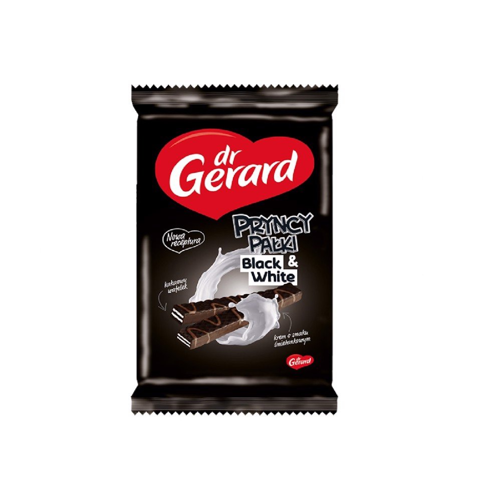 Dr Gerard Pryncy Pałki Black&White Kakaowy Wafelek z Nadzieniem 200g