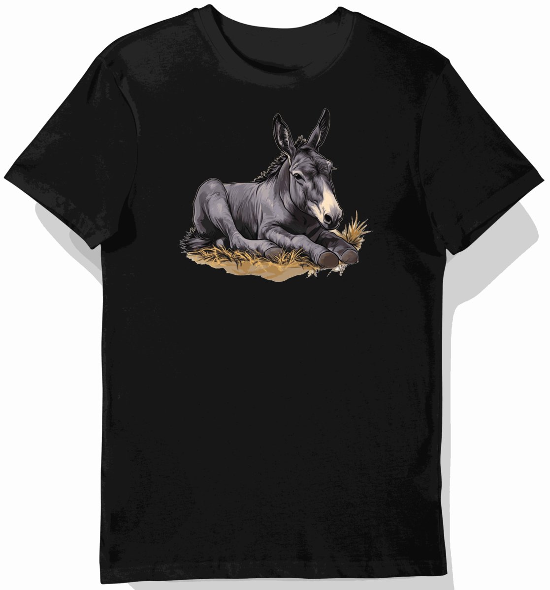 Koszulka męska czarna z motywem szarego zwierzęcia na farmie 3XL